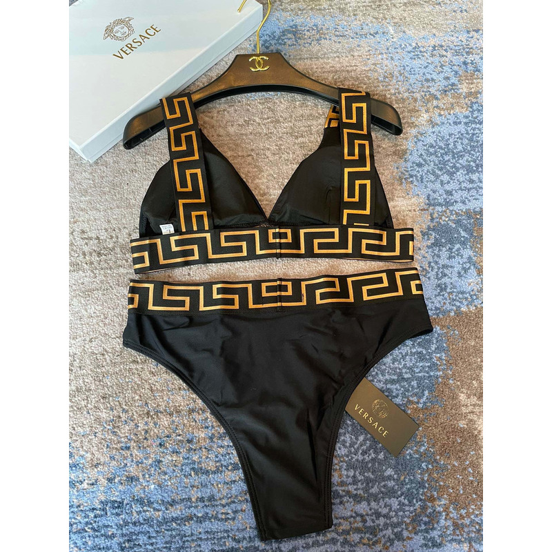 Versace Greca Striped Bikini