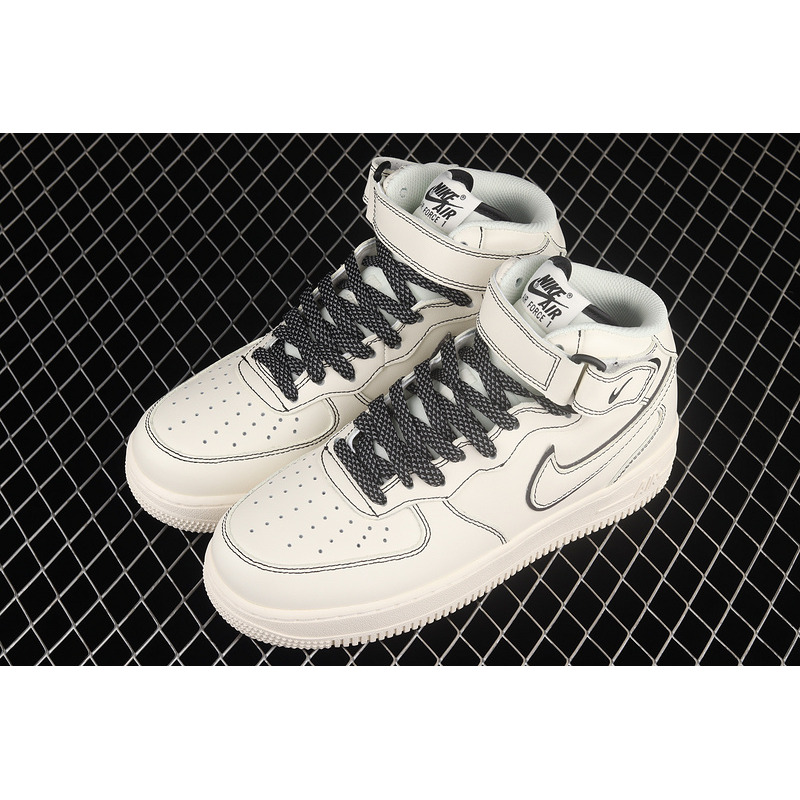 Nike Air Force 1 07 Mid Beige Black Reflective Grey AQ2898-008