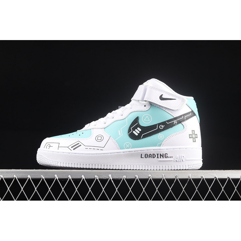 Nike Air Force 1 Mid PS5 Glacier Blue White Black CW2288-132