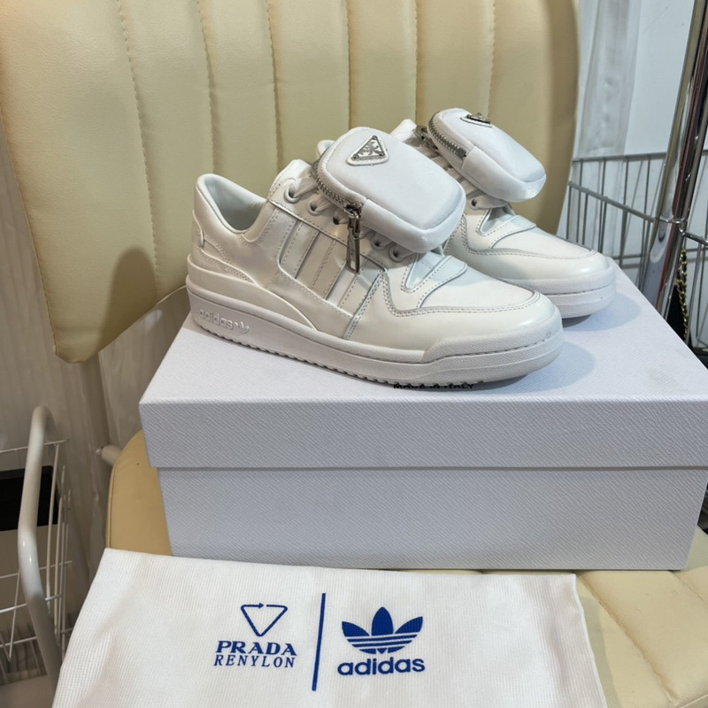 pra*a x Ad*s re-nylon forum sneaker white