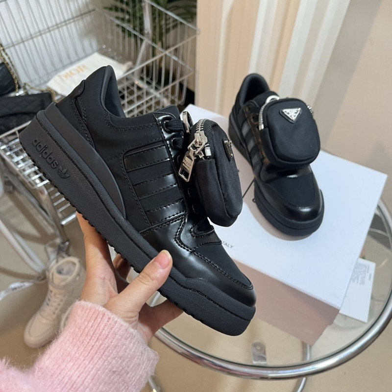 pra*a x Ad*s re-nylon forum sneaker black