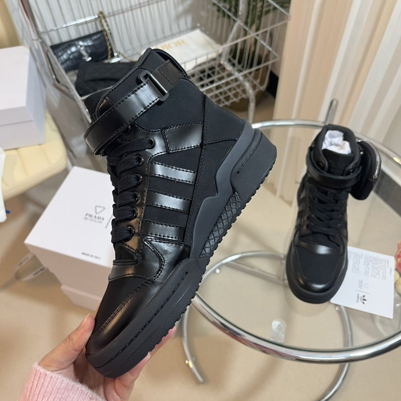 pra*a x Ad*s re-nylon forum high-top sneaker black