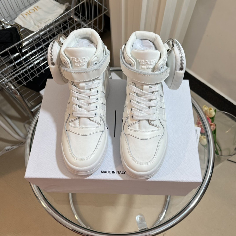 pra*a x Ad*s re-nylon forum high-top sneaker white