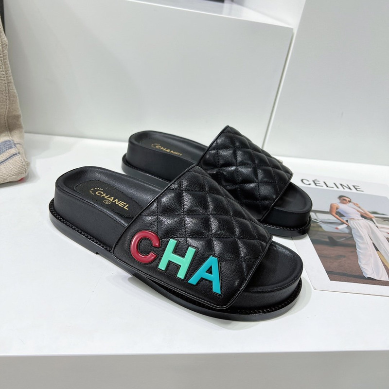 Ch*el multicolor mules black