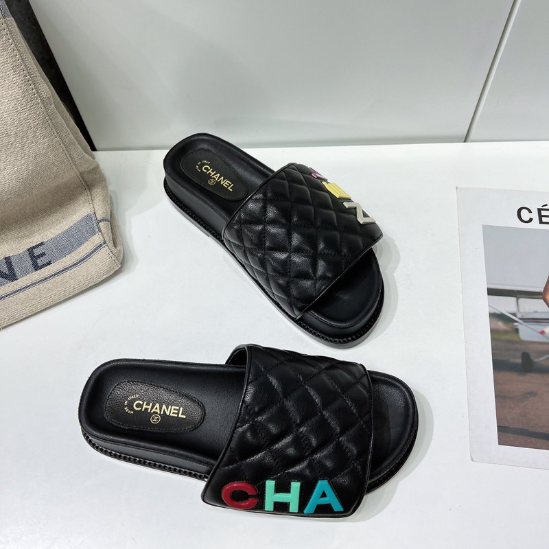 Ch*el multicolor mules black