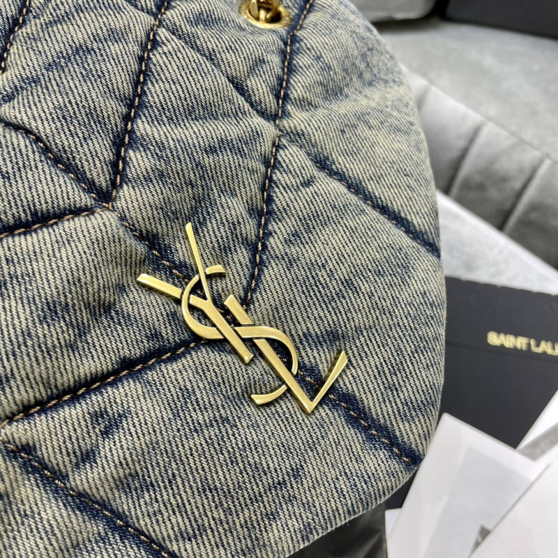 Saint Laurent Puffer Toy Bag Mini in Denim