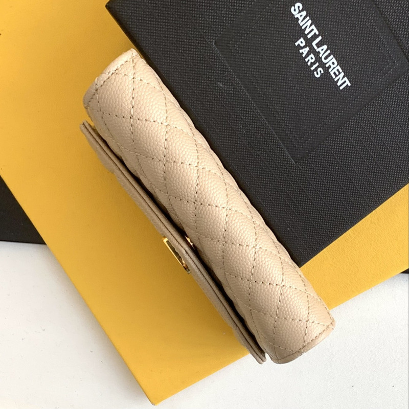 Saint Laurent Envelope Leather Wallet Beige