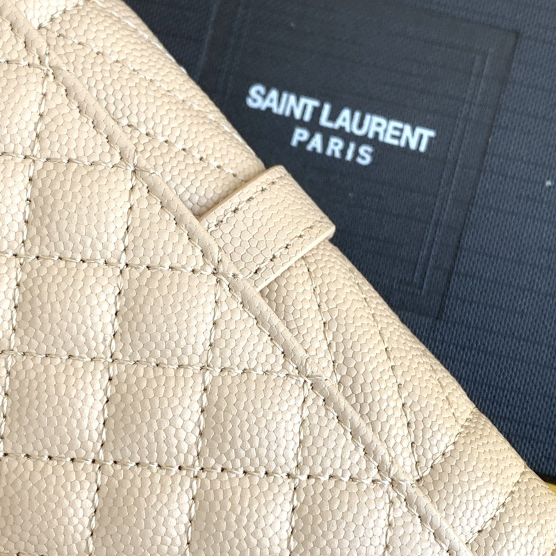 Saint Laurent Envelope Leather Wallet Beige