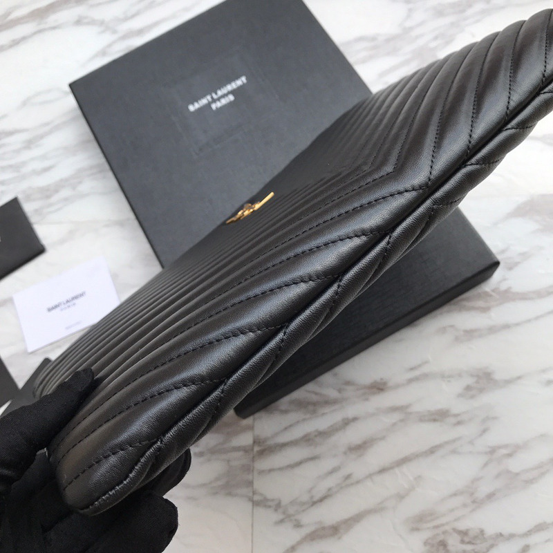 Saint Laurent Monogram Clutch Bag Black