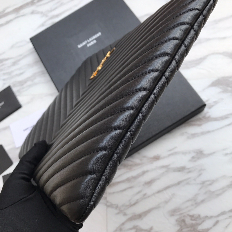 Saint Laurent Monogram Clutch Bag Black