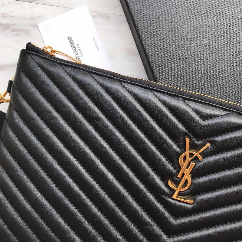 Saint Laurent Monogram Clutch Bag Black