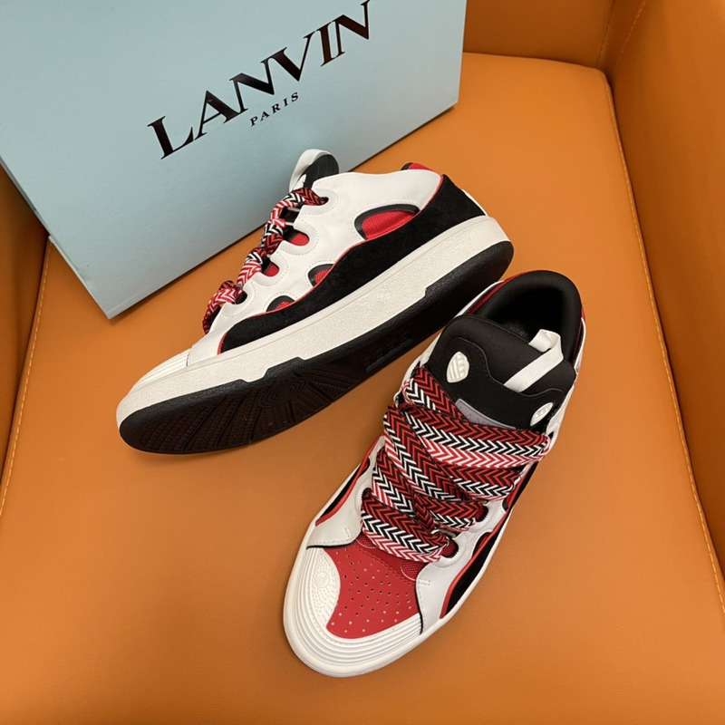 Lanvin Curb Z-Lace Sneakers Black and White