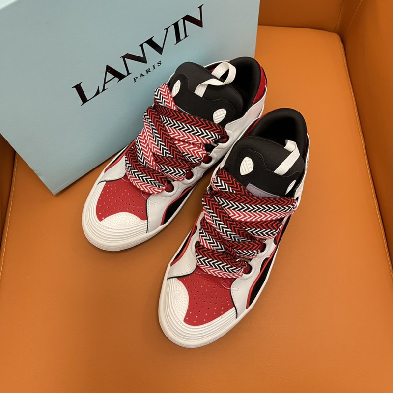 Lanvin Curb Z-Lace Sneakers Black and White