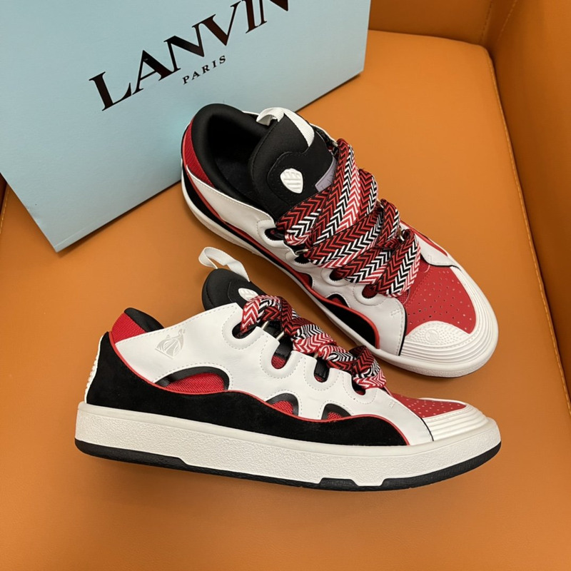 Lanvin Curb Z-Lace Sneakers Black and White