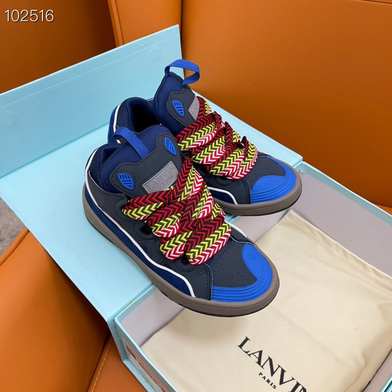 Lanvin Curb Z-Lace Sneakers Black and Navy