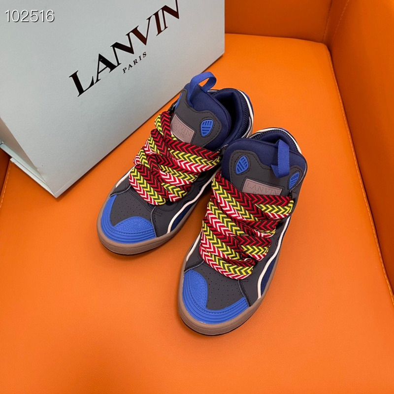 Lanvin Curb Z-Lace Sneakers Black and Navy