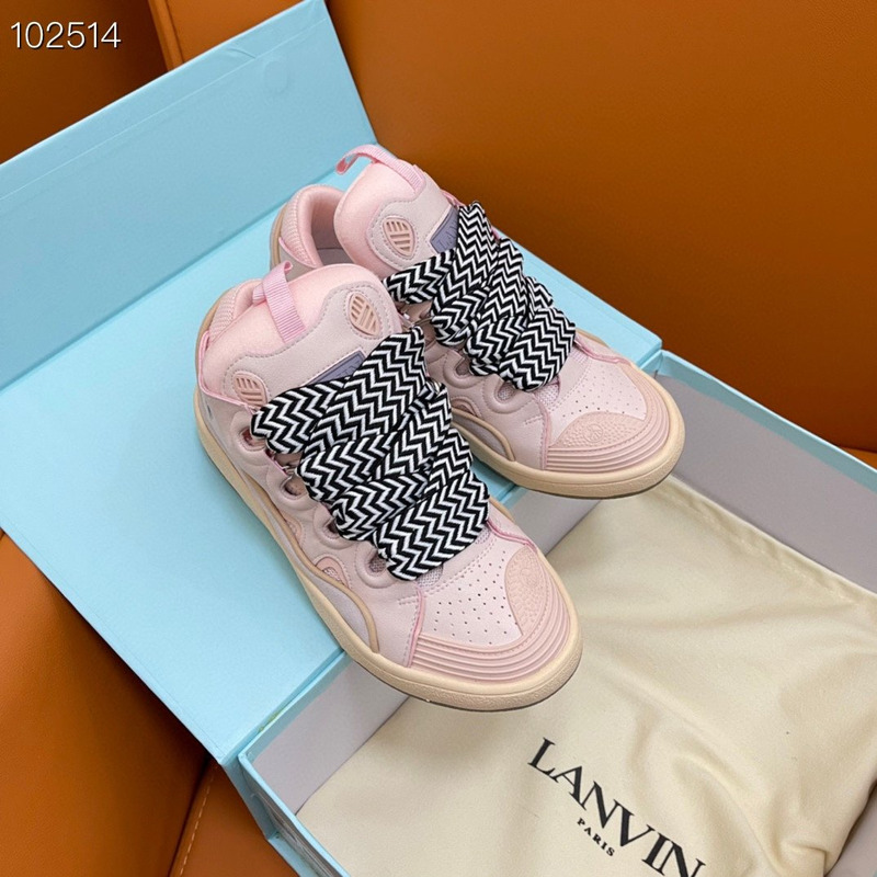 Lanvin Curb Z-Lace Sneakers Pink