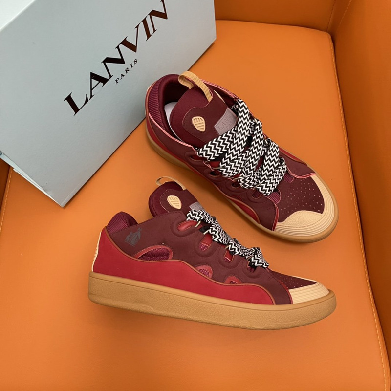 LANVIN Curb Sneaker Beige Red