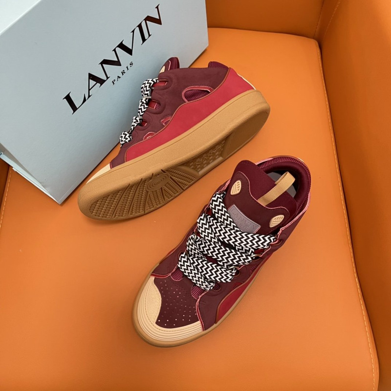 LANVIN Curb Sneaker Beige Red