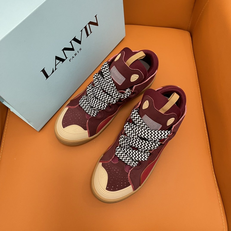 LANVIN Curb Sneaker Beige Red