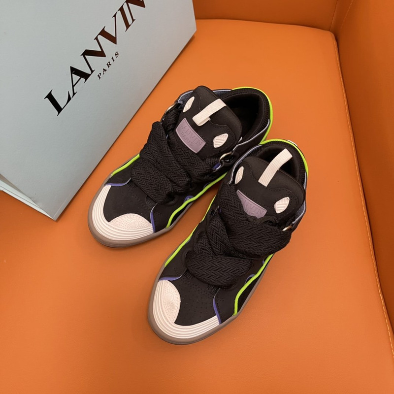 LANVIN Curb Chunky Leather Sneakers Black