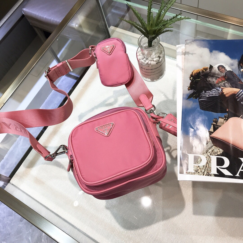 Pra*a saffiano leather mini pink