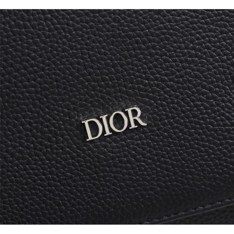 D*or leather messenger bag in black