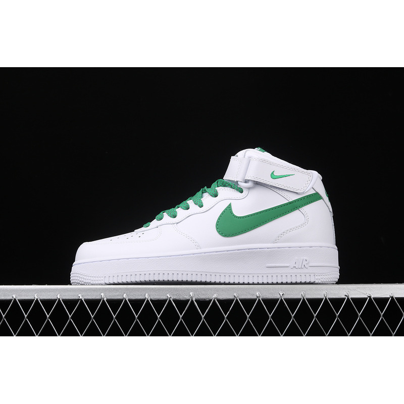 Nike Air Force 1''07 Mid Green Silver Reflective Light in White