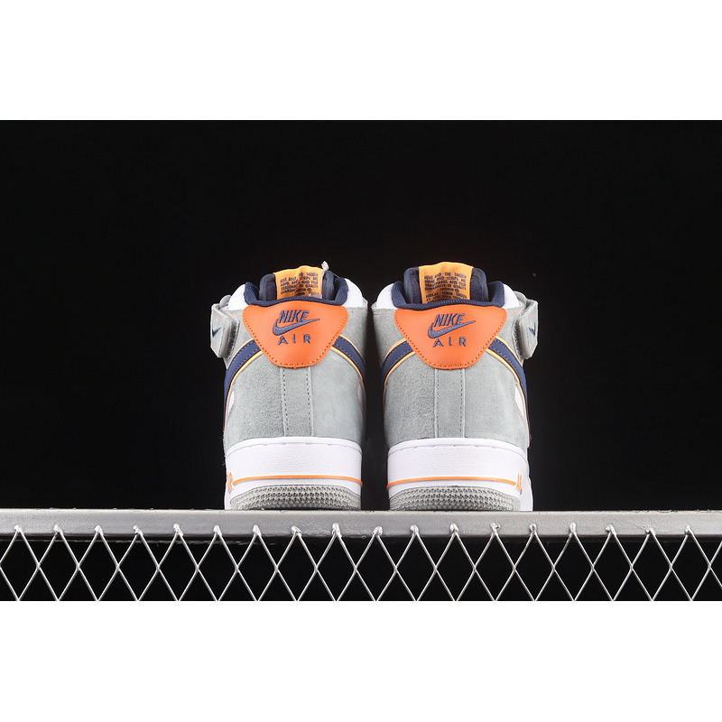 Nike Air Force 107 Low White Cool Grey Navy Blue Orange