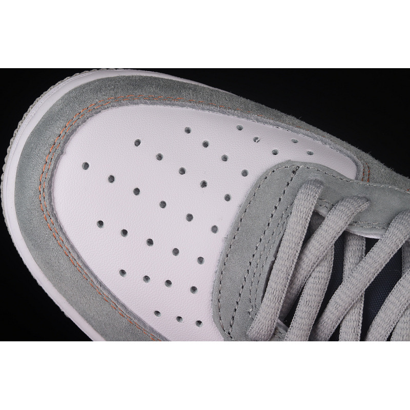 Nike Air Force 107 Low White Cool Grey Navy Blue Orange