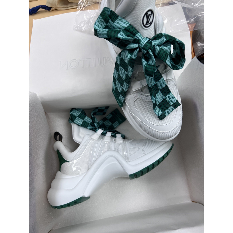 LV Archlight sneaker Ribbon laces printed in Green