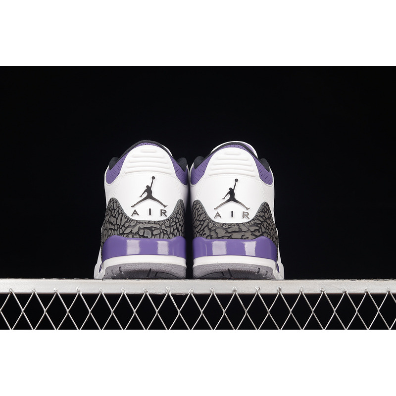 Air Jordan 3 Wolf Grey Sneakers White and Purple