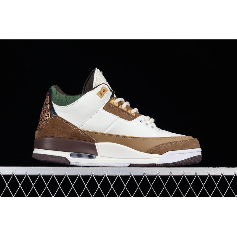 Air Jordan 3 Sneakers White and Brown