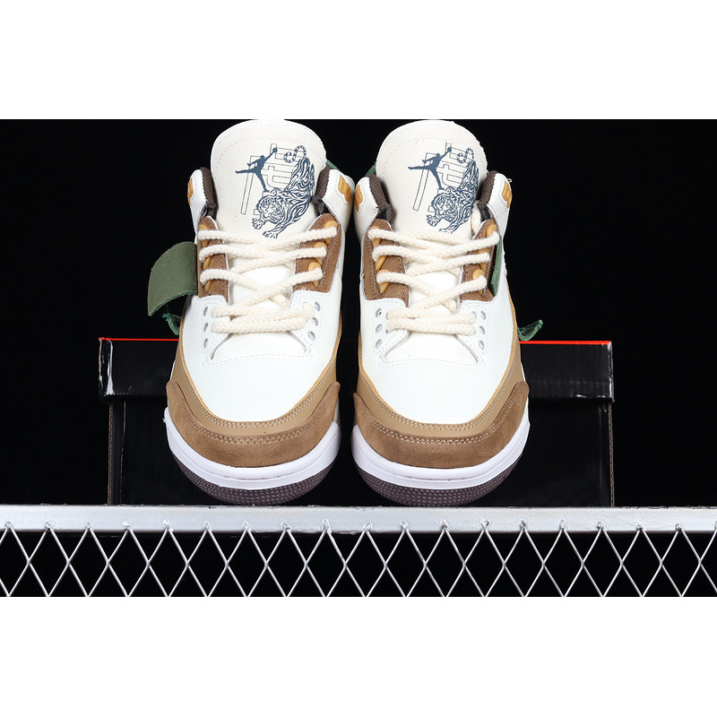 Air Jordan 3 Sneakers White and Brown