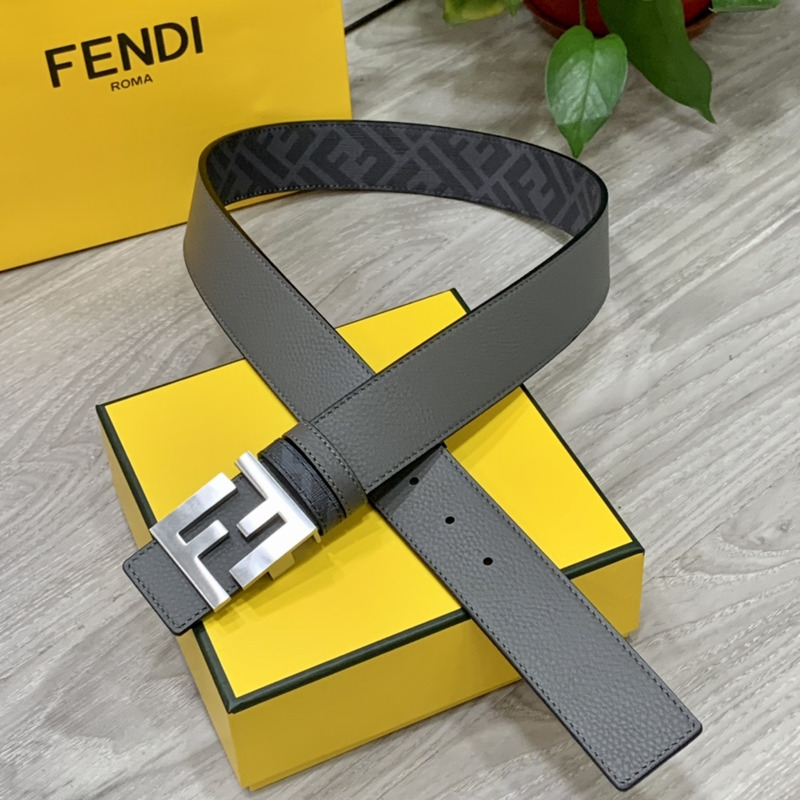 F**di squared ff belt grey leather belt white