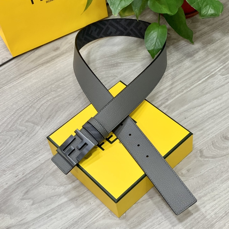 F**di squared ff belt grey leather belt black