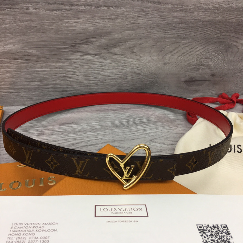 l**is V*t*n fall in love reversible belt monogram black red