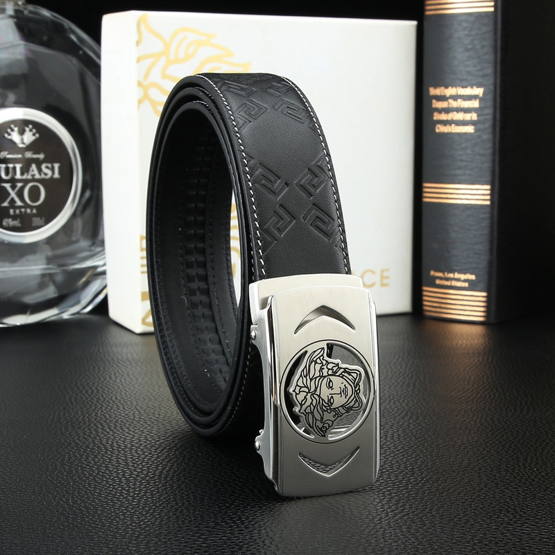 Versace Medusa Print Belt Silver