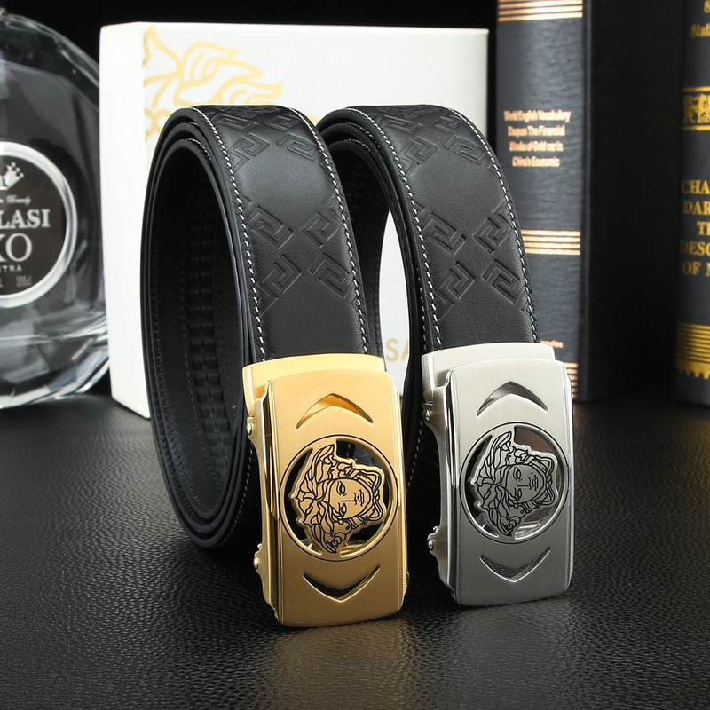 Versace Medusa Print Belt Silver