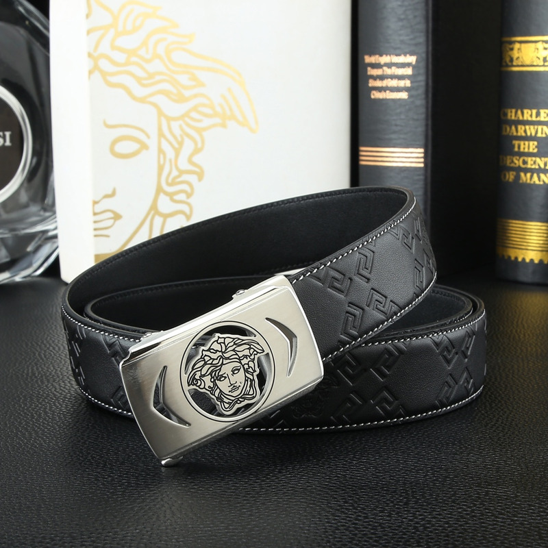 Versace Medusa Print Belt Silver