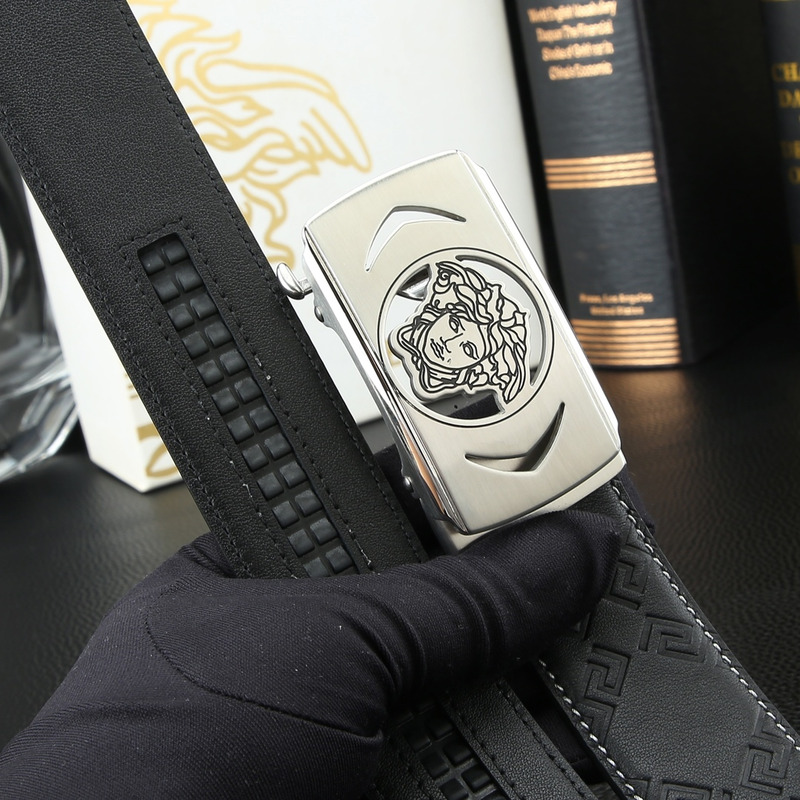 Versace Medusa Print Belt Silver