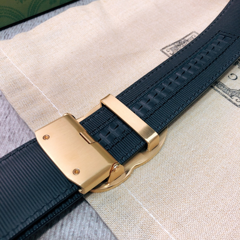 G*u*i gold double g leather belt