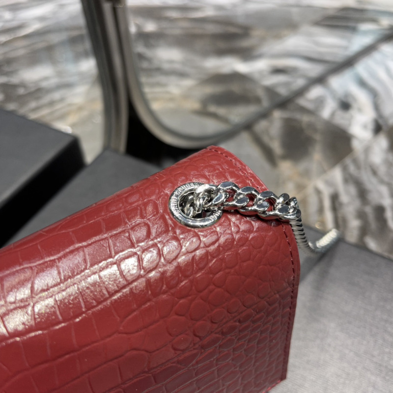 YSL Red Embossed Kate Medium Bag