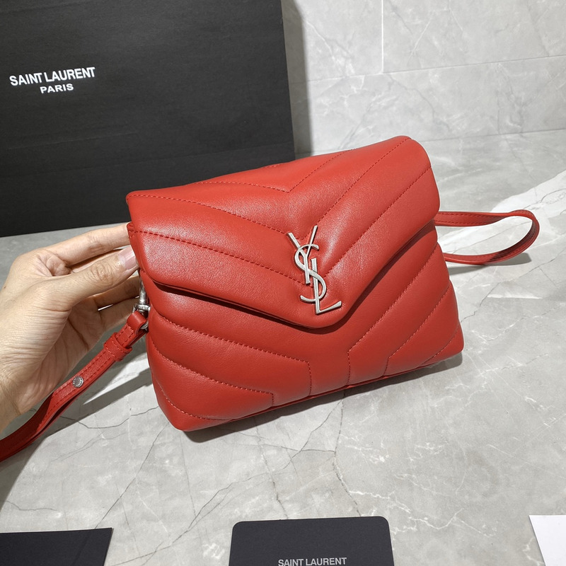 Saint Laurent Lulu Matelasse Y Shoulder Crossbody Bag Red