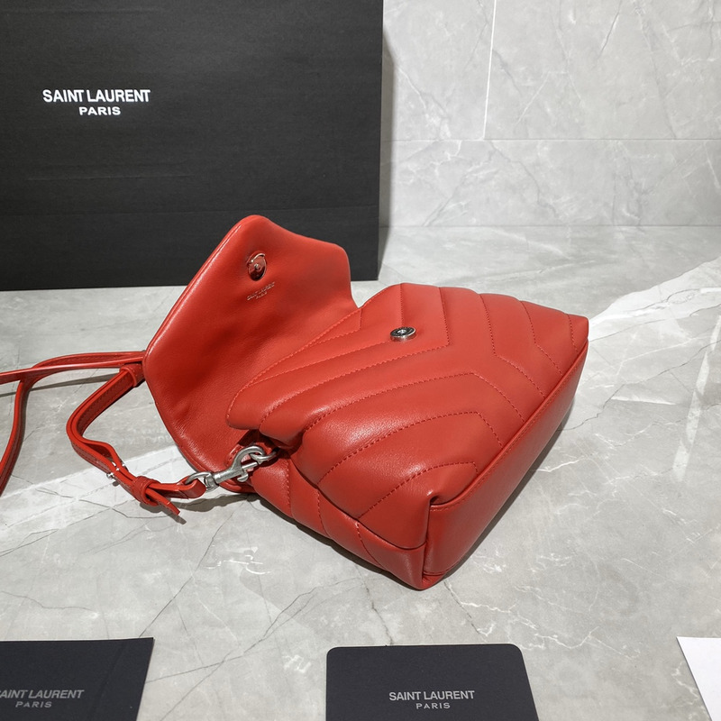 Saint Laurent Lulu Matelasse Y Shoulder Crossbody Bag Red