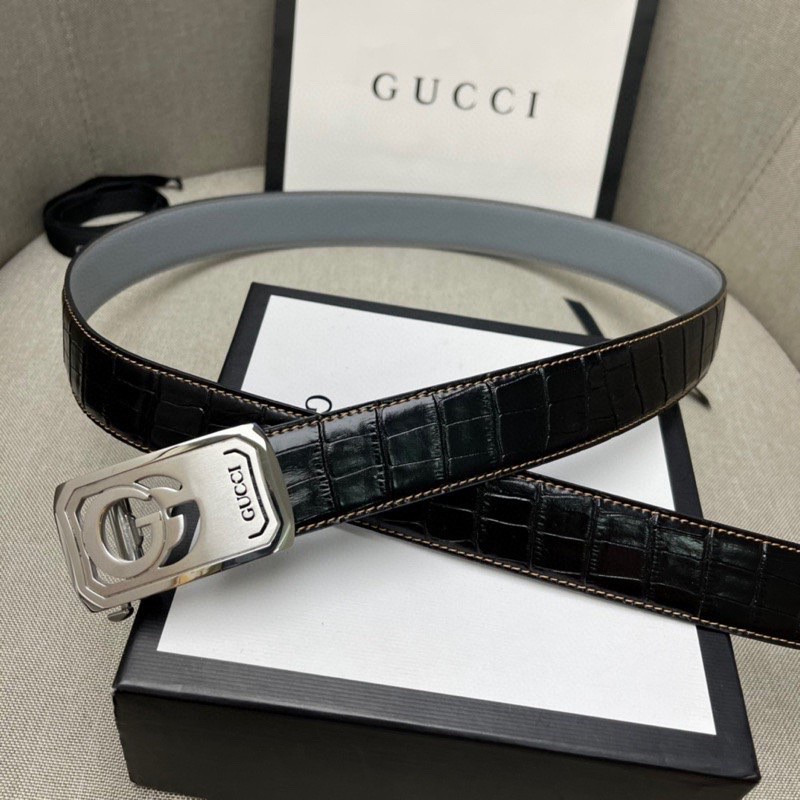 G*u*i sliver double g logo belt