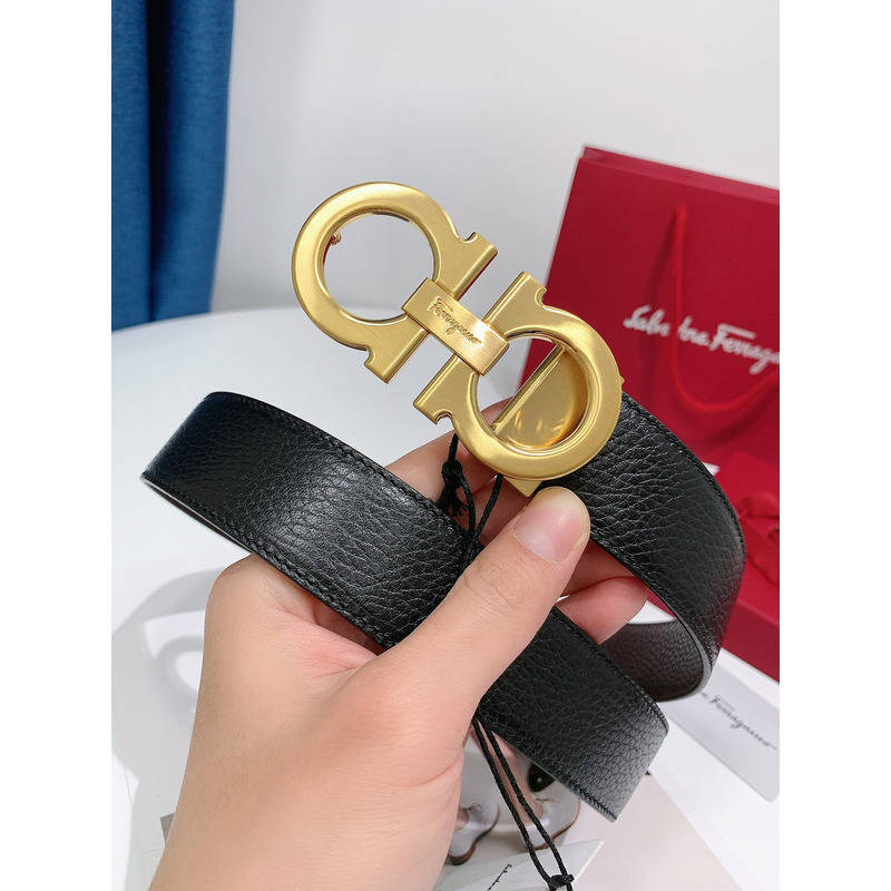 Ferragamo Adjustable Gancini Belt Gold