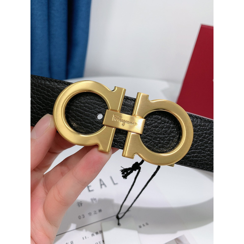 Ferragamo Adjustable Gancini Belt Gold