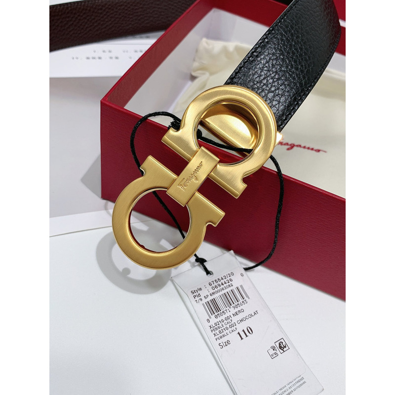 Ferragamo Adjustable Gancini Belt Gold