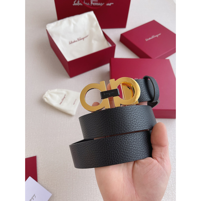 Ferragamo Salvatore Gold Logo Belts